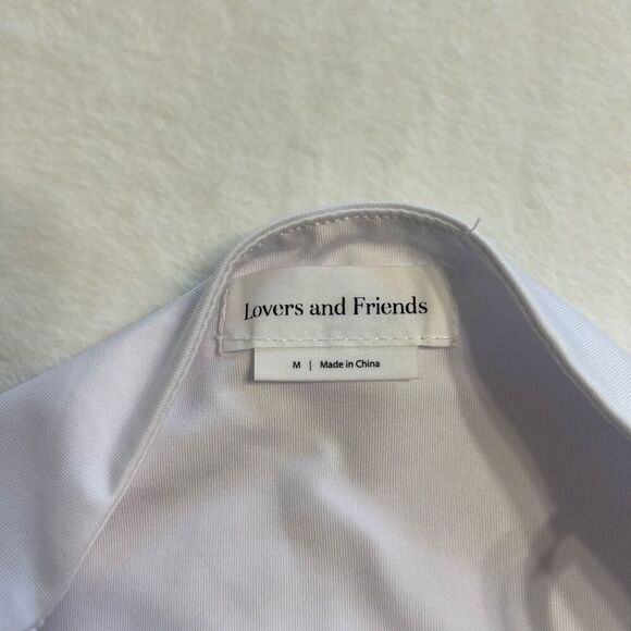 Lovers & Friends White Crop Top Twist Front Poly Ruched Tank Medium - Picture 4 of 6